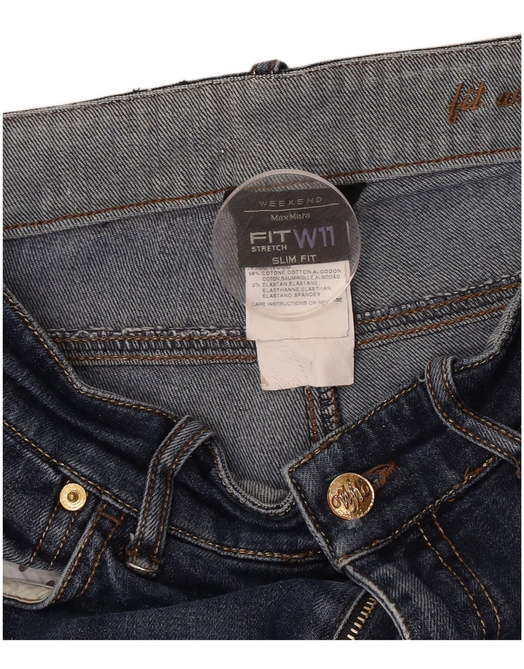 Vaqueros Max Mara Weekend Slim para mujer W28 L26 Algodón azul marino