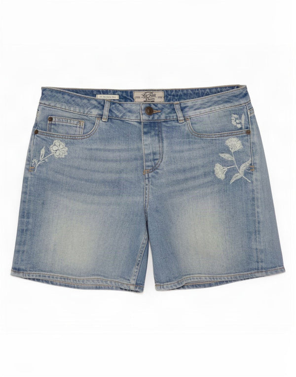 Pantalones cortos vaqueros para mujer Fat Face UK 10 Small W27 Algodón floral azul