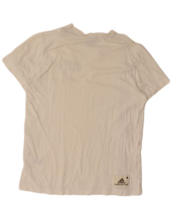 Adidas - Camiseta gráfica para hombre, talla grande, algodón blanco