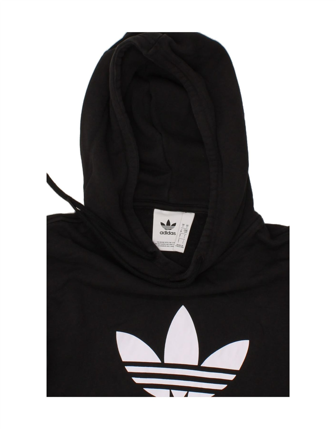 ADIDAS Mens Graphic Hoodie Jumper Small Black Vintage Adidas and Second-Hand Adidas from Messina Hembry 