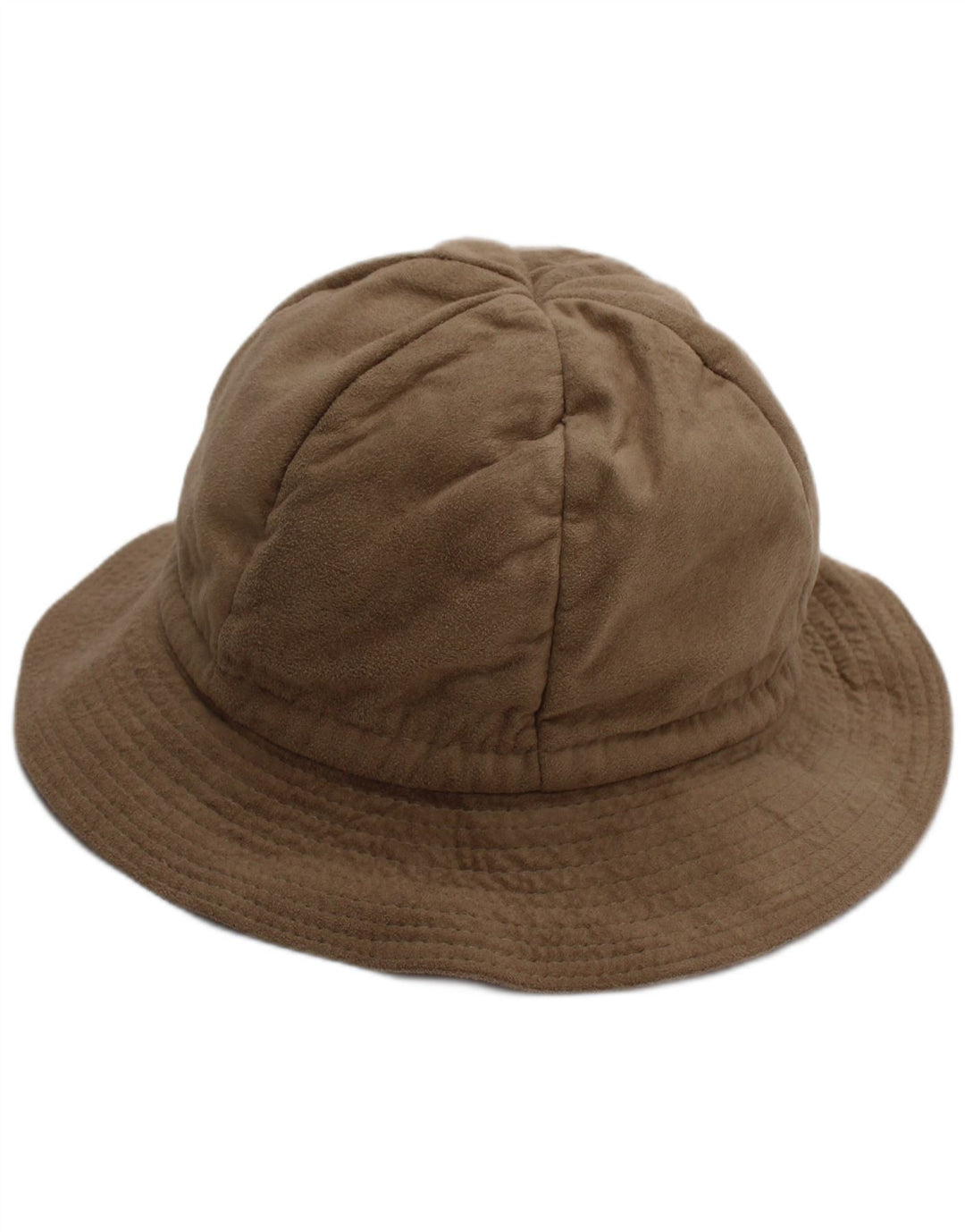 Sombrero de cubo de gamuza sintética vintage para mujer Talla única Poliéster beige
