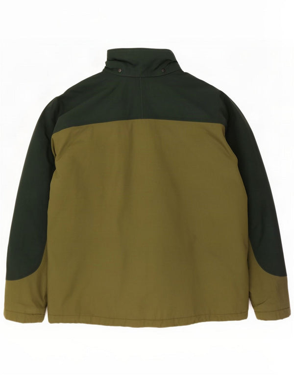 Lands End Chaqueta cortavientos para hombre UK 46/48 XL Caqui Colorblock Nylon