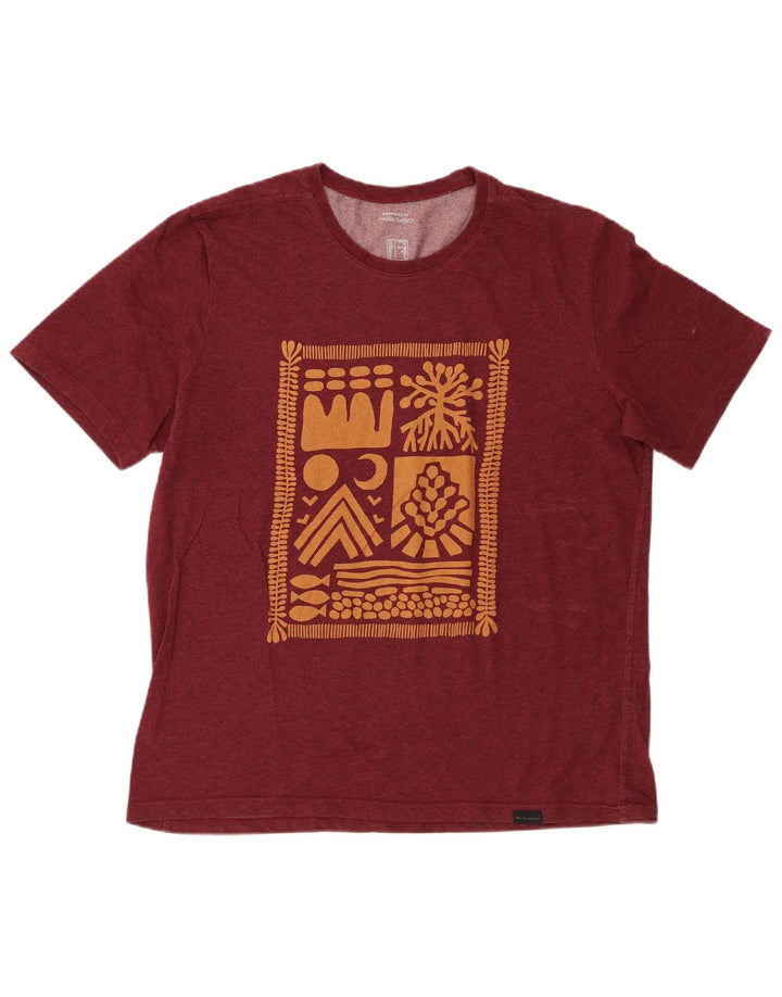 Decathlon - Camiseta gráfica para hombre, talla grande, color burdeos