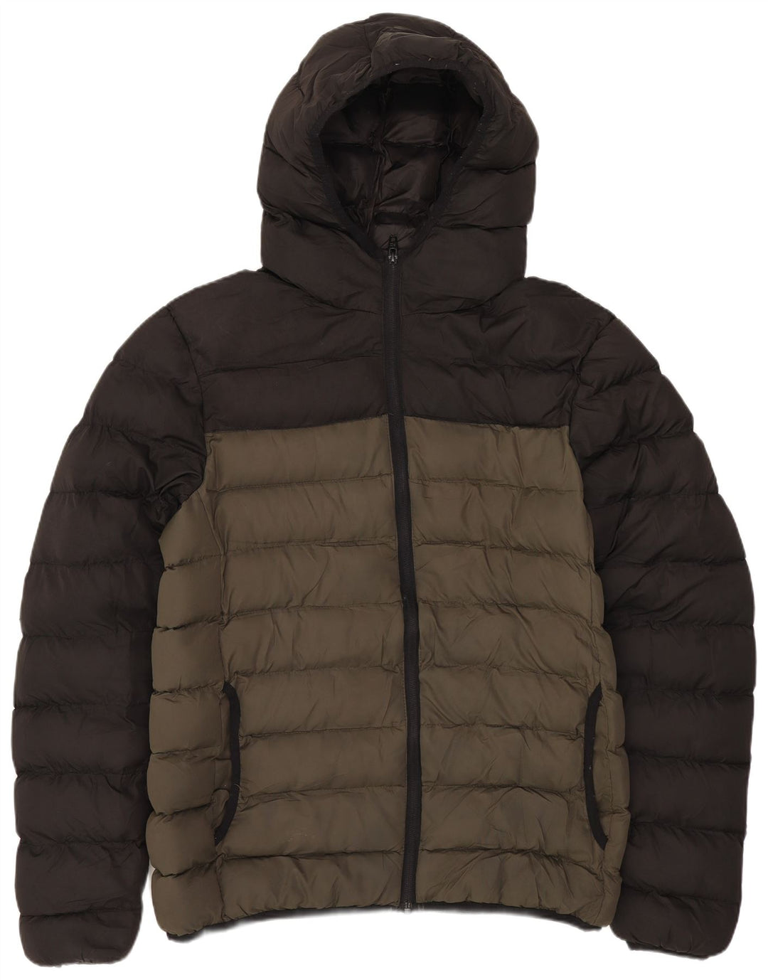 French Connection Chaqueta acolchada para mujer UK 44 Poliéster caqui medio