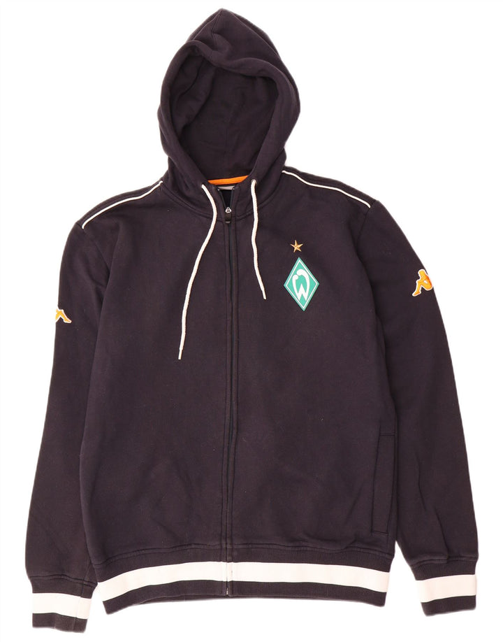Kappa Mens Graphic Zip Sudadera con capucha suéter grande negro algodón