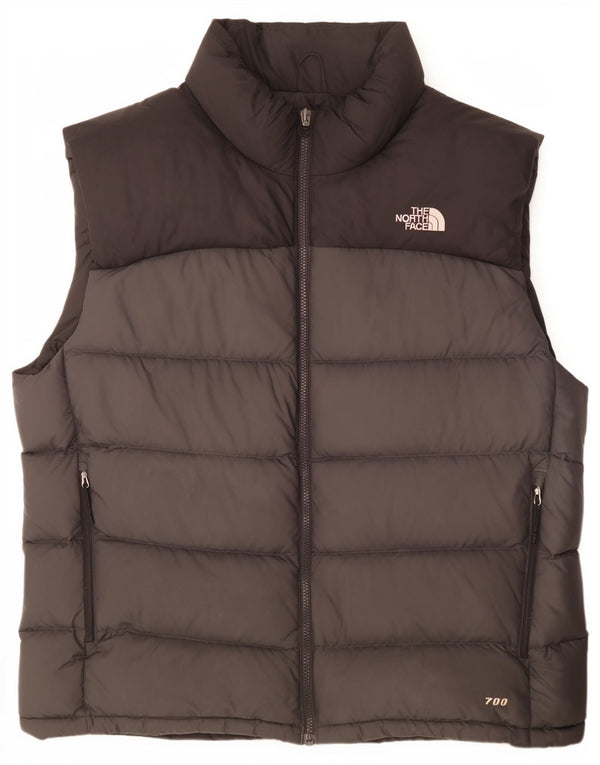 The North Face Chaleco acolchado para hombre UK 42 XL Nylon color block gris