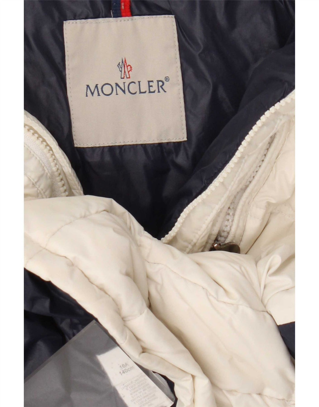 Moncler Chaqueta acolchada con gráfico para niña 9-10 años Poliamida color block blanco