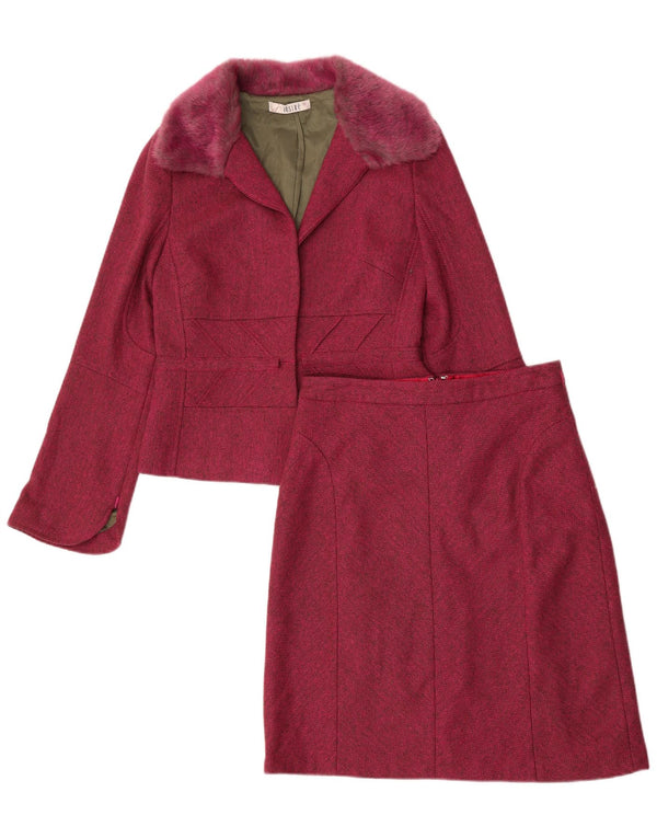 Jesire Conjunto de falda de 2 piezas para mujer UK 8 Small W28 Poliacrílico en espiga rosa