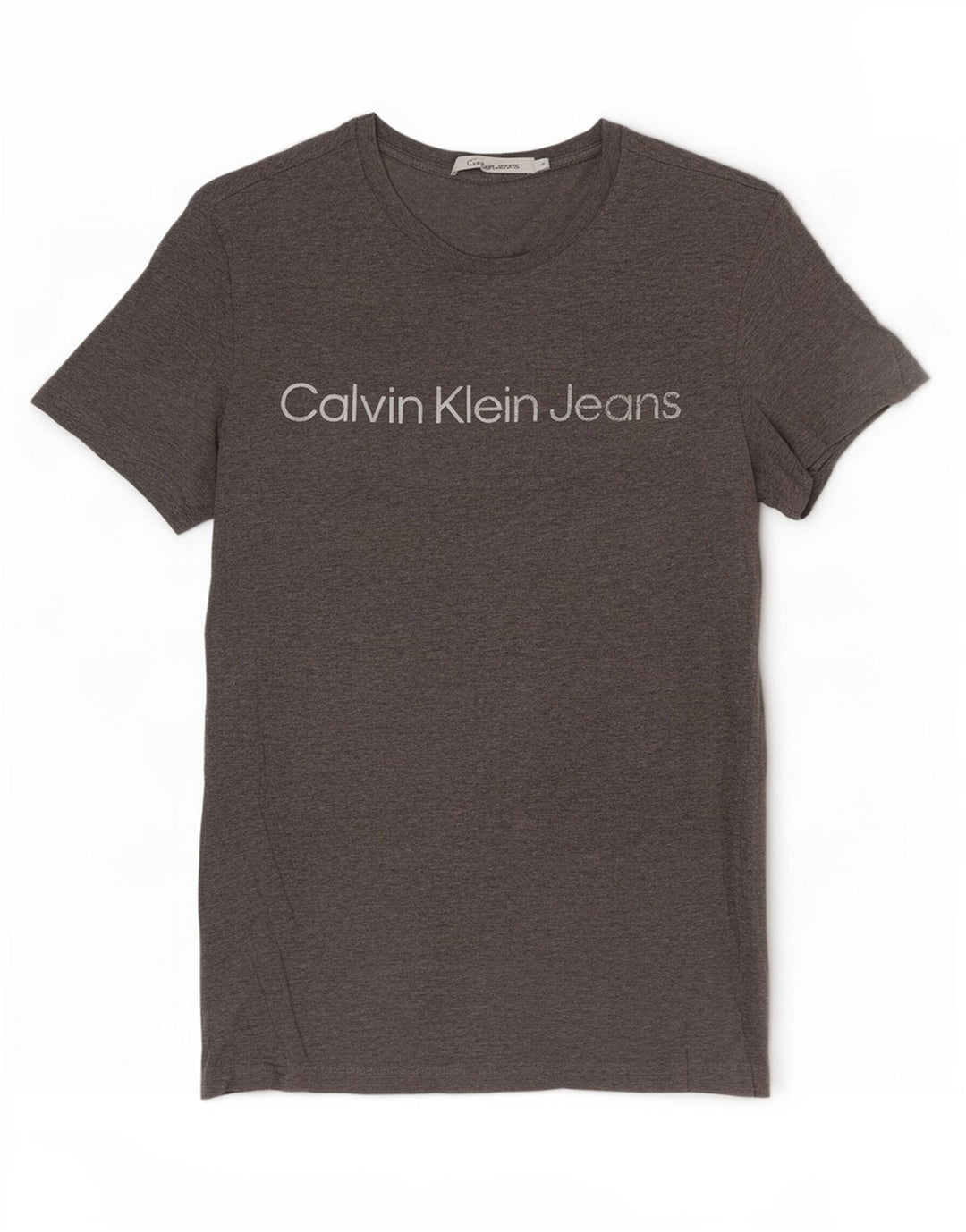 Calvin Klein Jeans Hombre Camiseta Gráfica Top Gris Medio