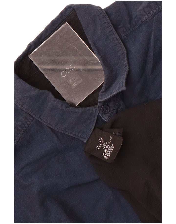 Camisa Cos para hombre pequeña de algodón azul marino