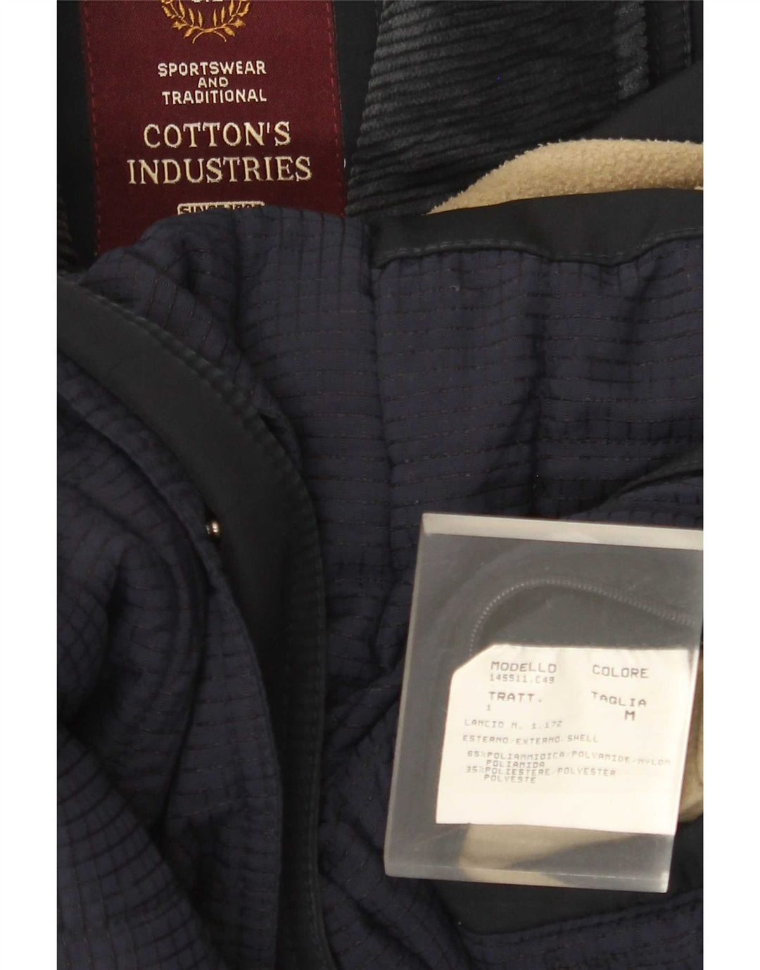 Cotton's Industries Abrigo cortavientos para hombre UK 44 Mediano Azul marino Poliamida