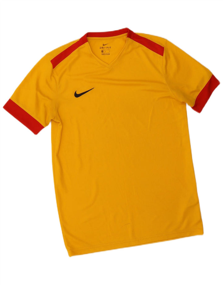 Camiseta Nike Dri Fit para hombre Poliéster color block amarillo medio