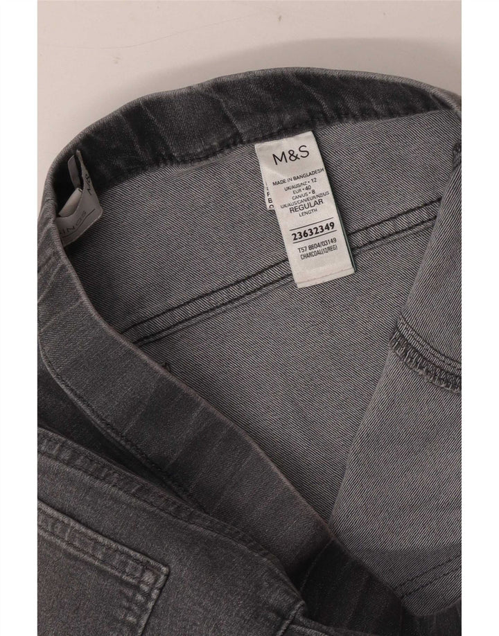 Marks & Spencer Jeans Jegging para Mujer UK 12 Medium W30 L28 Algodón Gris