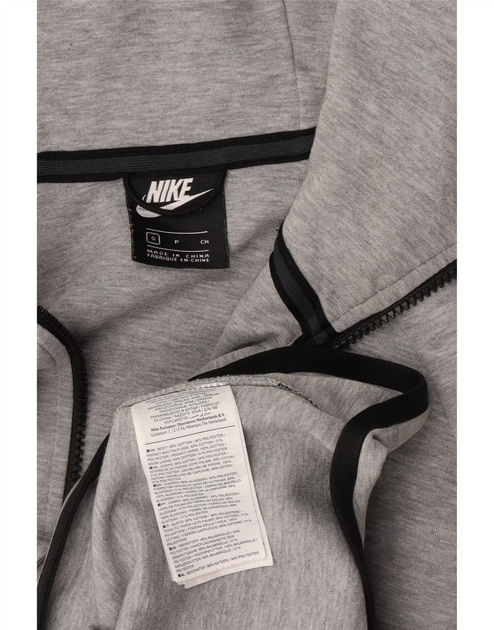 Nike Sudadera con capucha y cremallera para hombre, talla pequeña, algodón moteado gris