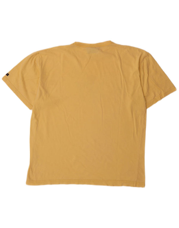 Navigare Camiseta gráfica para hombre Top de algodón amarillo medio