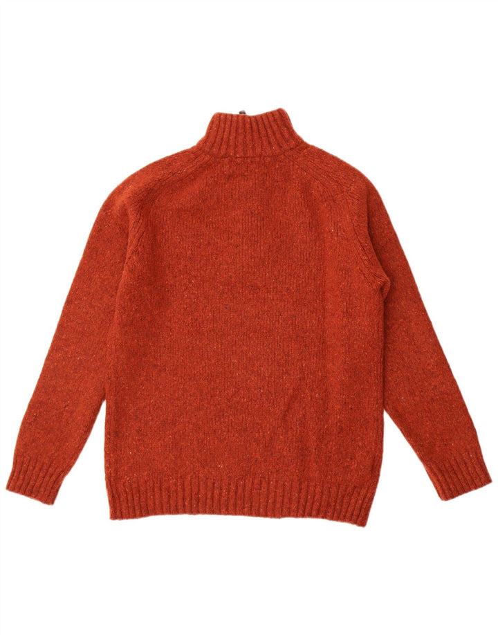 John Lewis Jersey para Hombre con Cuello y Cremallera de Lana Merino moteada en Granate Medio