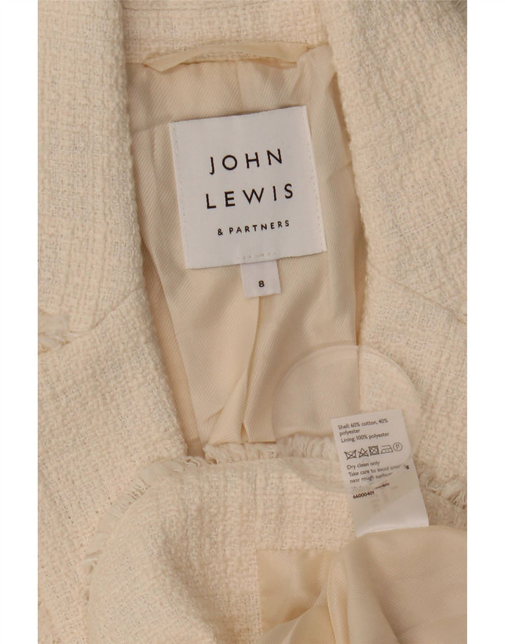 John Lewis Chaqueta tipo blazer con 1 botón para mujer UK 10 Small White Cotton