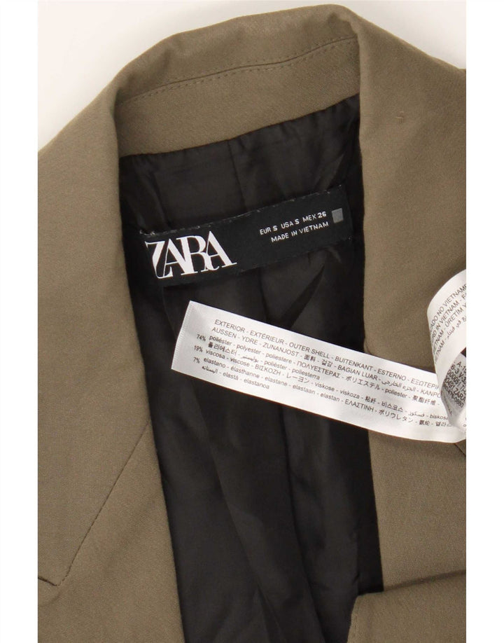Zara Chaqueta tipo blazer con doble botonadura para hombre UK 36 Small Beige Poliéster