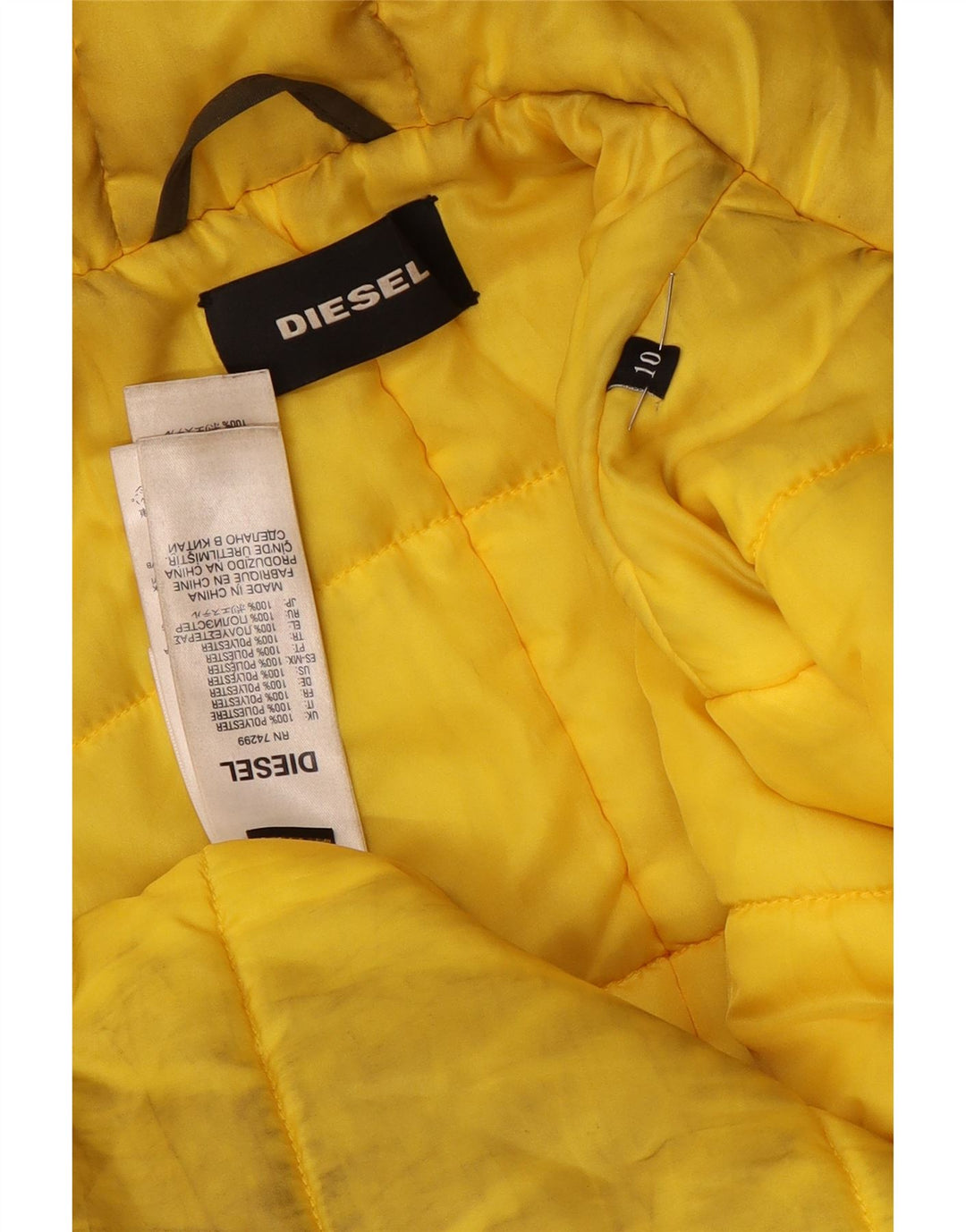 Diesel Chaqueta Parka Con Capucha Para Niño 9-10 Años Caqui Poliéster