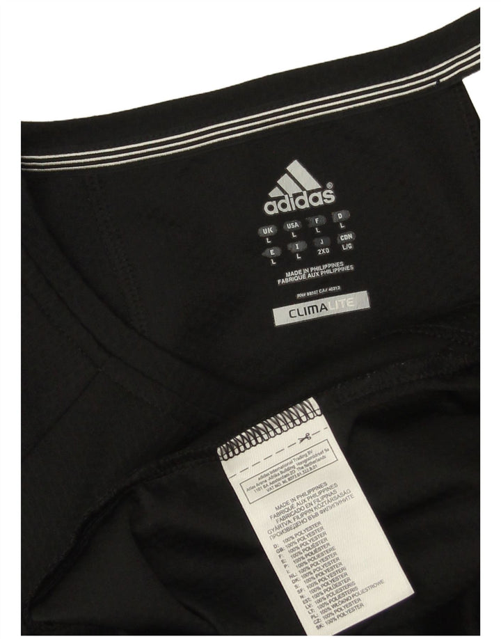 ADIDAS Camiseta Climalite para hombre Top Grande Poliéster negro