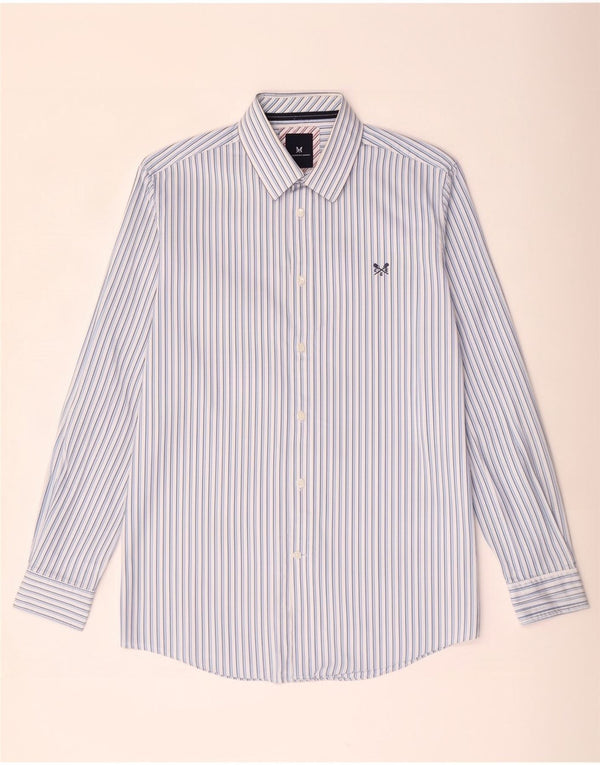 Crew Clothing Camisa de corte clásico para hombre Algodón a rayas azules grandes