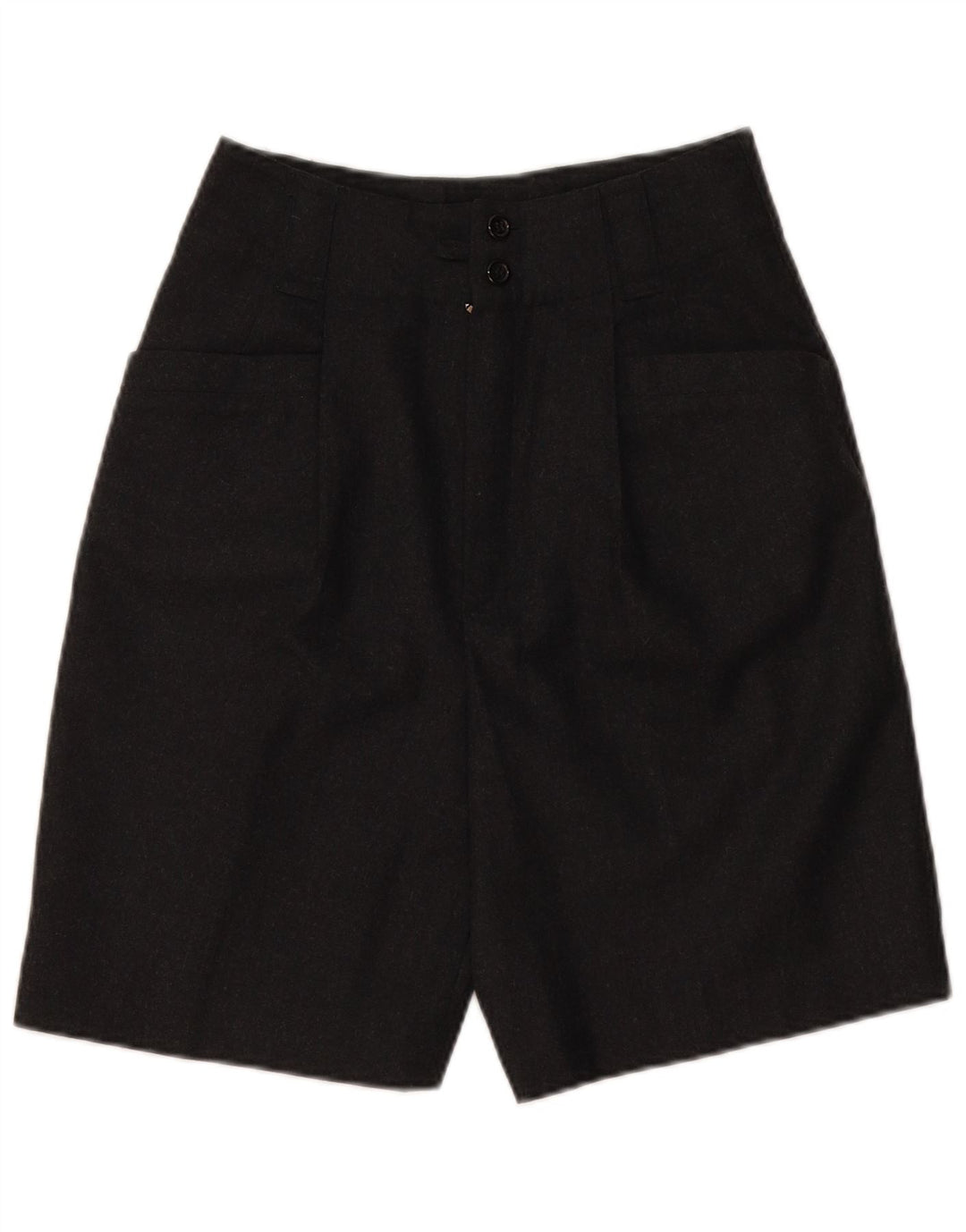 VINTAGE Pantalones cortos casuales de cintura alta para mujer EU 36 Pequeño W28 Gris Nueva Lana