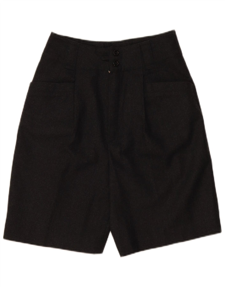 VINTAGE Pantalones cortos casuales de cintura alta para mujer EU 36 Pequeño W28 Gris Nueva Lana