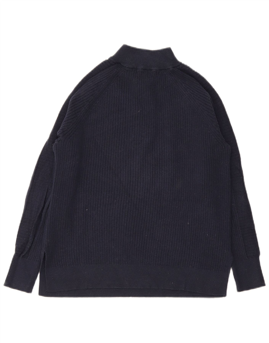 Marks & Spencer Jersey con cuello y cremallera para mujer, talla 44, talla mediana, azul marino