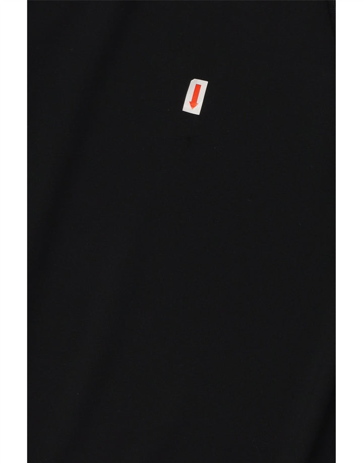 NIKE Mujer Dri Fit Zip Neck Jersey Chándal Top UK 10 Small Negro
