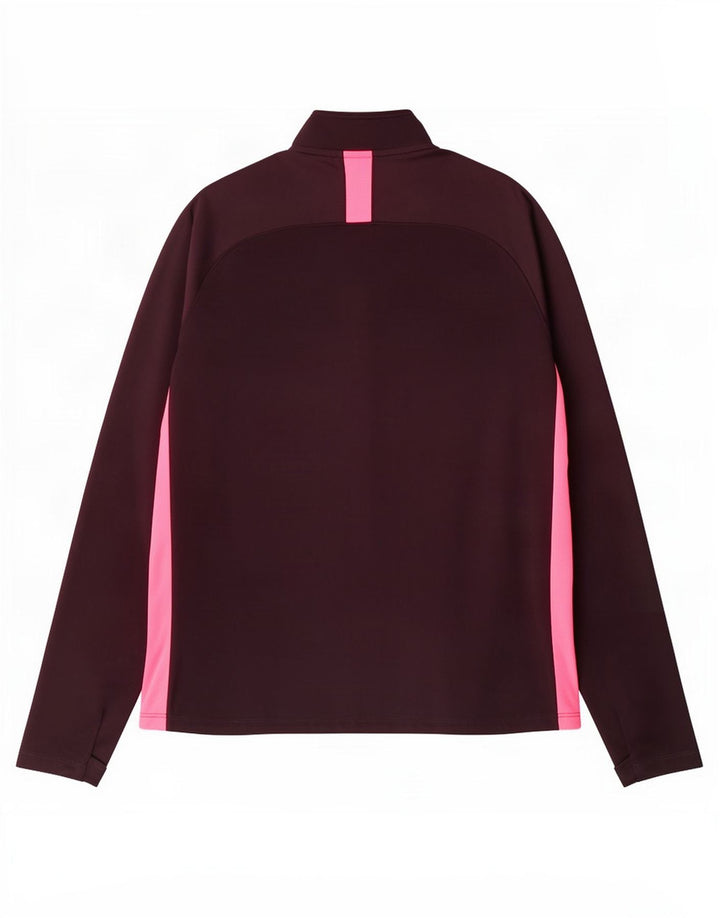 Nike Mens Zip Neck Pullover Chándal Top UK 14 Medio Granate Poliéster