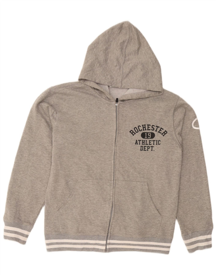 CHAMPION Suéter con capucha y cremallera gráfica para hombre Gris grande