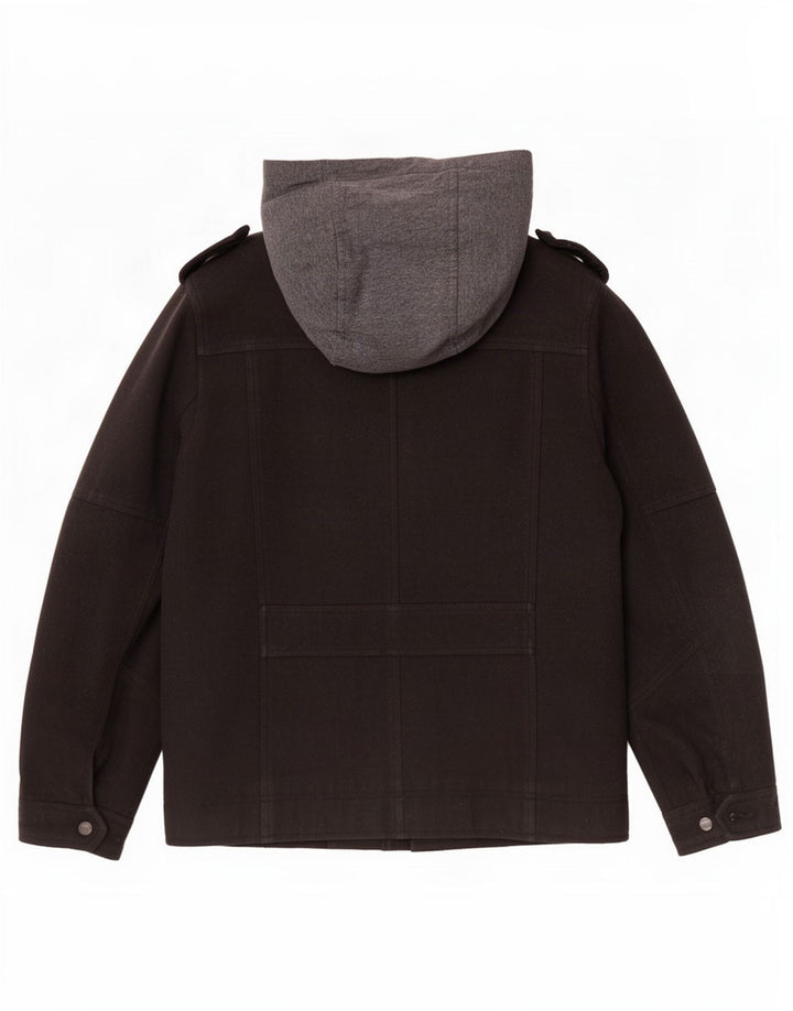 Levi's Chaqueta militar con capucha para hombre UK 36 Small Negro Colorblock Poliéster