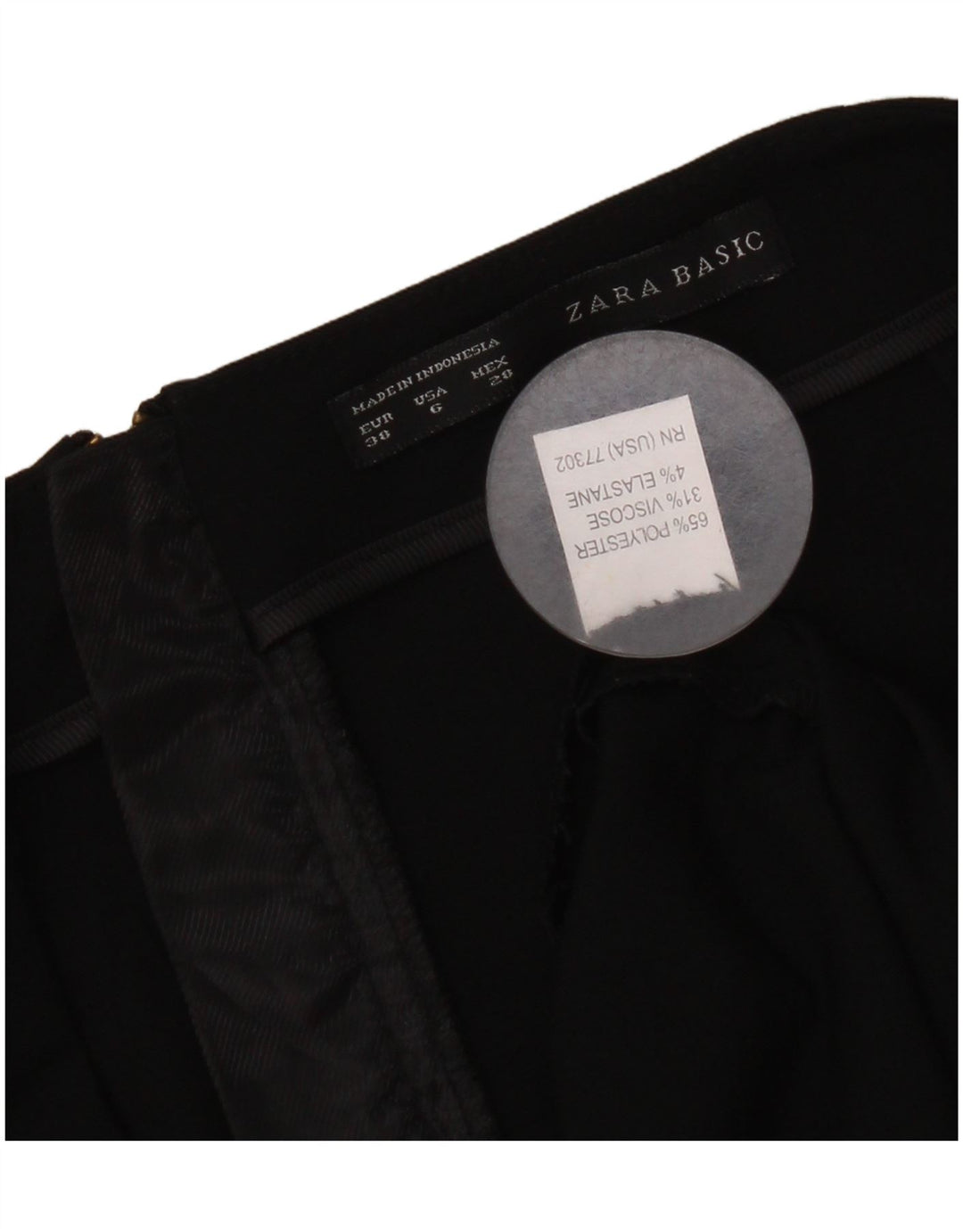 Zara Falda Lápiz Mujer EU 38 Small W28 Poliéster Negro
