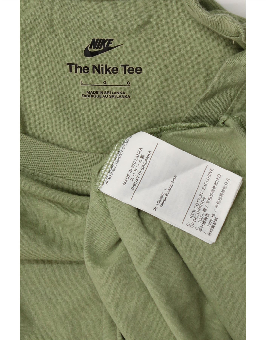 Camiseta Nike Hombre Top Grande Verde Algodón