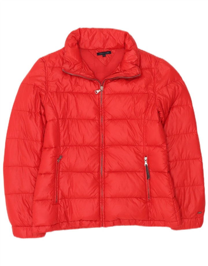 Tommy Hilfiger Chaqueta acolchada para mujer UK 44 Mediana Nylon rojo
