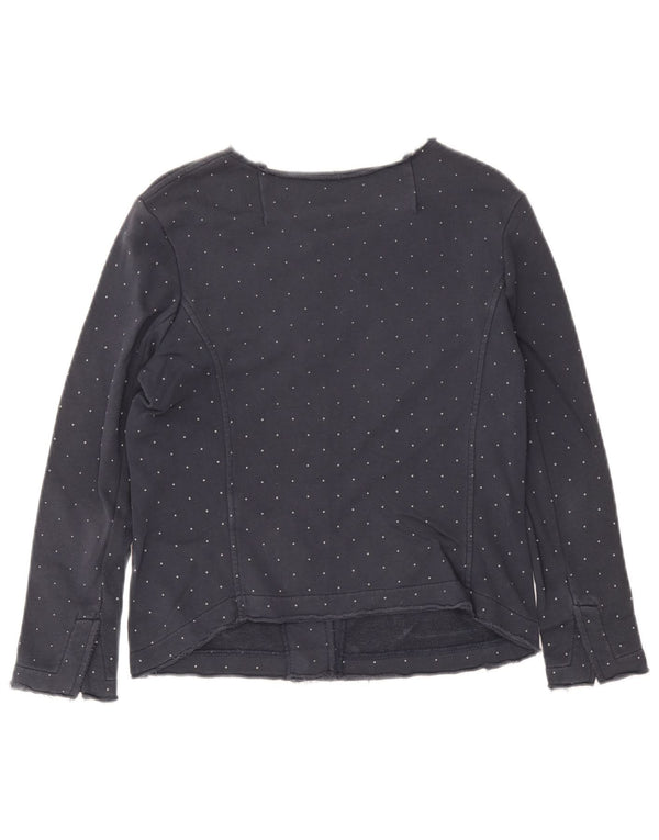 Sun68 - Chaqueta corta para mujer (talla 40), talla pequeña, algodón con lunares, color azul marino