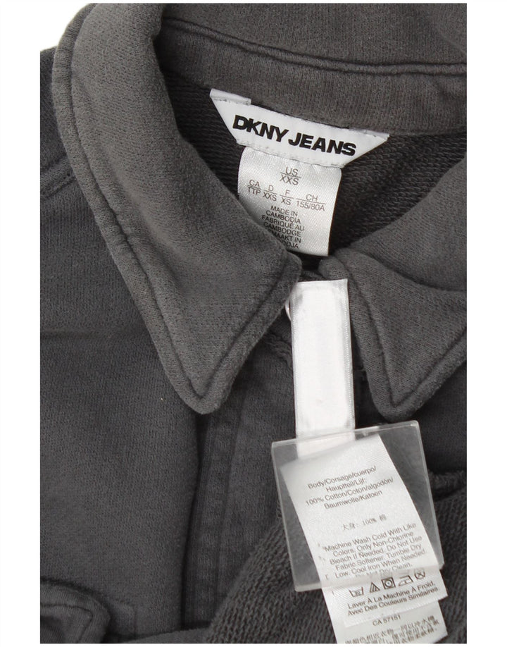 Dkny Camisa oversize para mujer UK 2 2XS Algodón gris