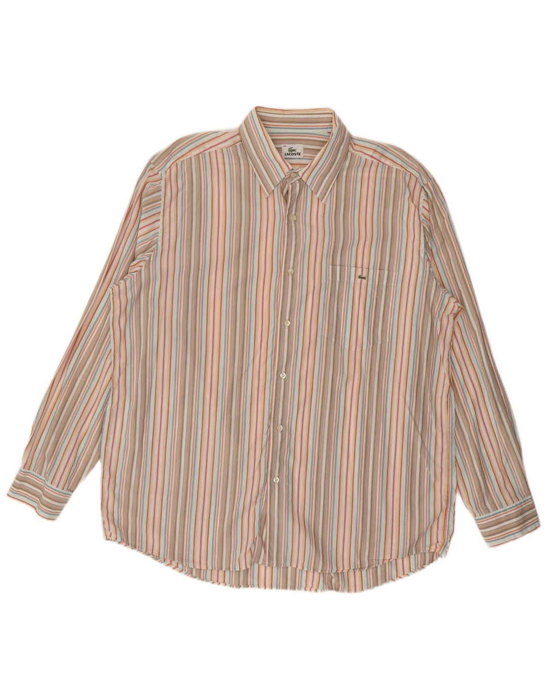 Camisa Lacoste Hombre Talla 44 XL Rayas Multicolor