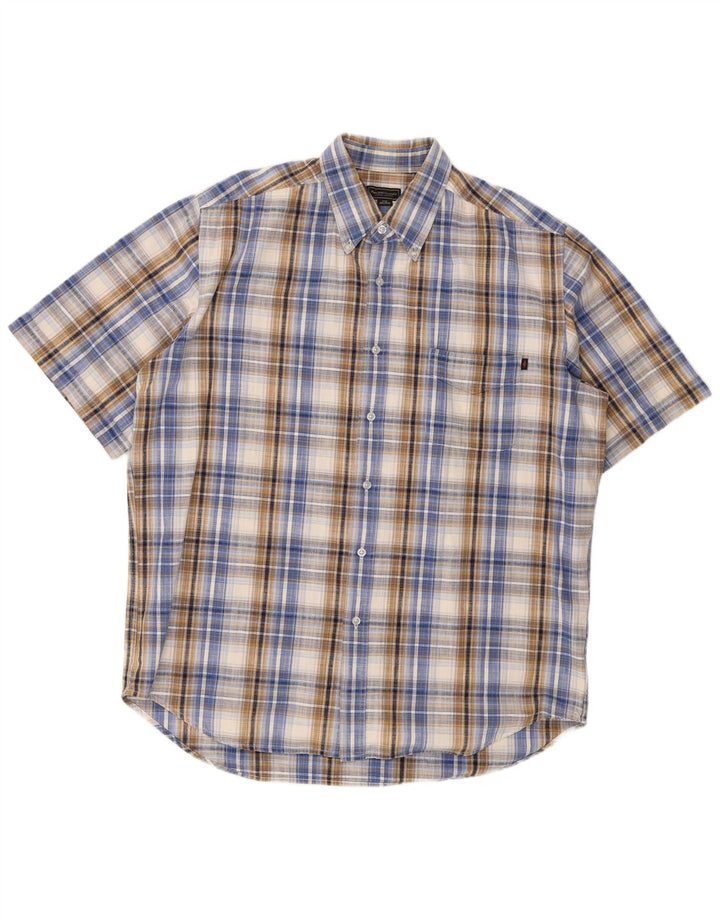 Marlboro Classics Camisa de manga corta para hombre 2XL Algodón a cuadros multicolor