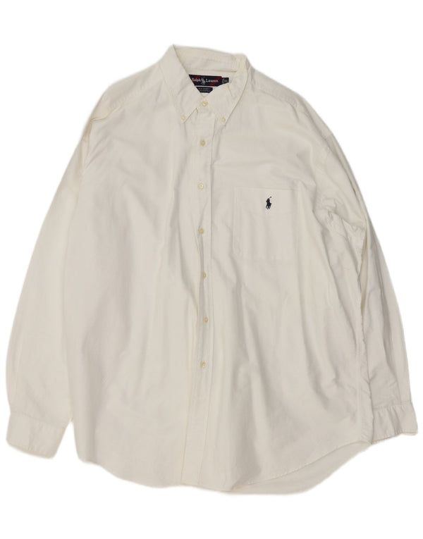 Ralph Lauren Camisa grande y alta para hombre XL Algodón blanco