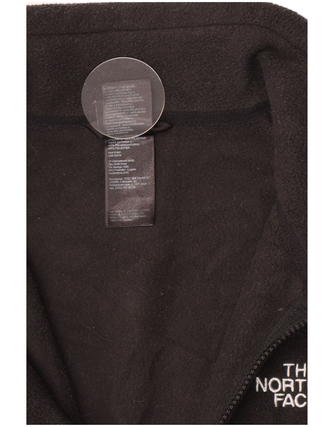 The North Face Chaqueta polar con forro para hombre, talla 38, poliéster negro mediano