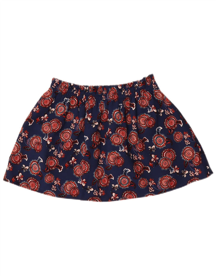 Zara Mujer Mini Falda Mediana W28 Azul Marino Floral
