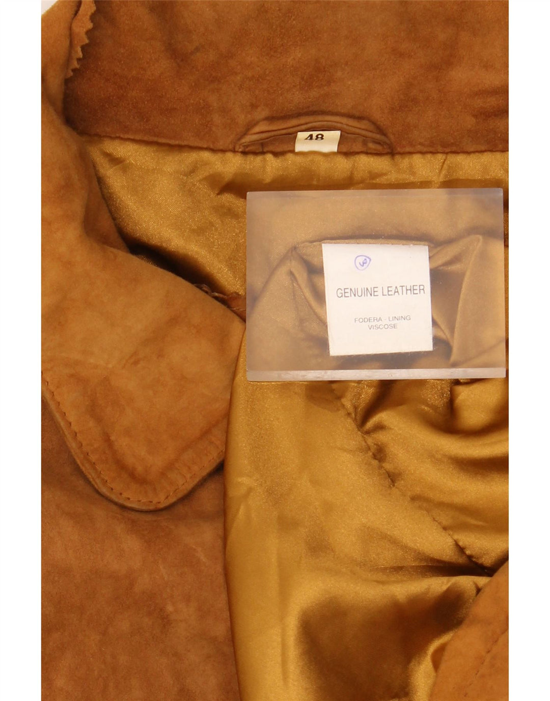 VINTAGE Chaqueta de ante extragrande para hombre IT 48 Cuero marrón medio