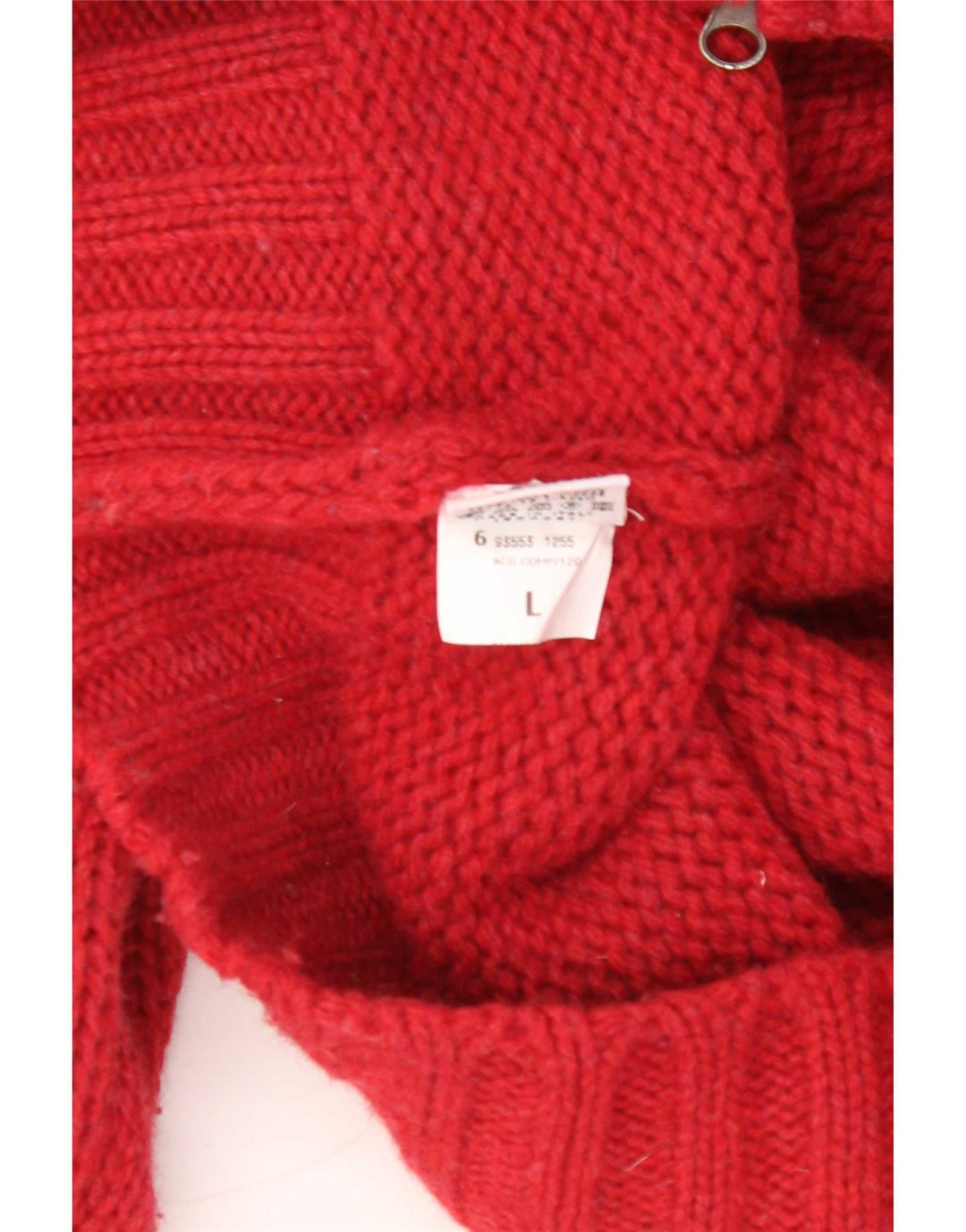 White Sails Cárdigan para hombre de lana virgen roja grande