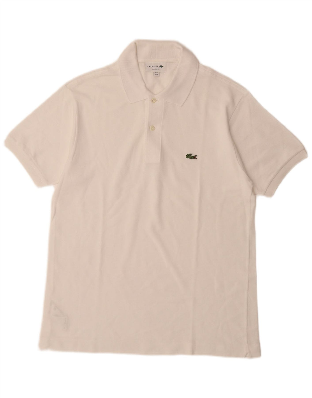 LACOSTE Polo de ajuste clásico para hombre talla 4 mediano algodón blanco