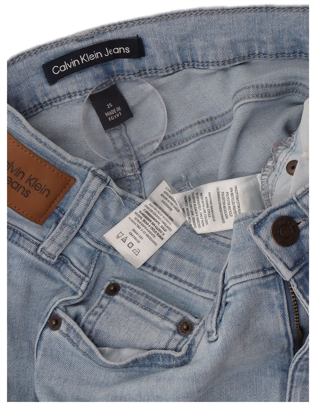 Vaqueros Rectos Calvin Klein Mujer W25 L25 Algodón Azul