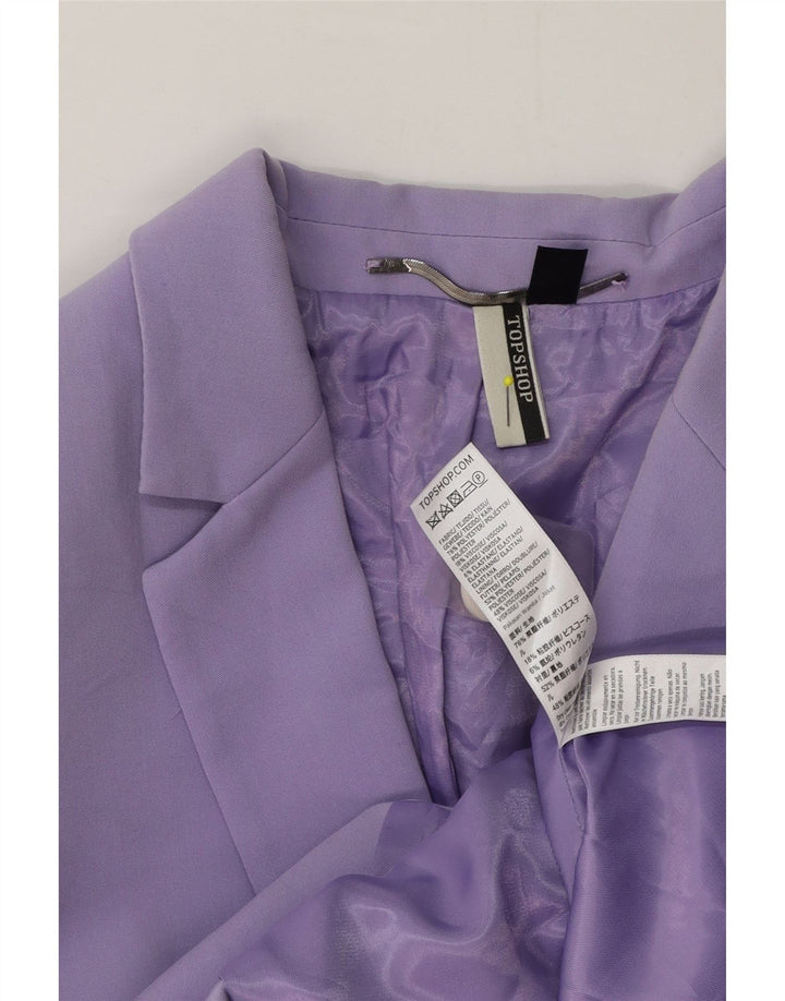 Topshop Chaqueta tipo blazer con doble botonadura para mujer UK 8 Small Poliéster morado