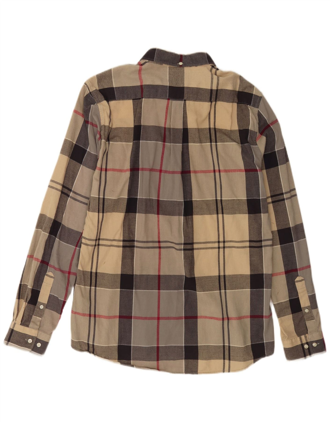 Barbour Camisa Entallada De Algodón A Cuadros Beige Grande Para Hombre