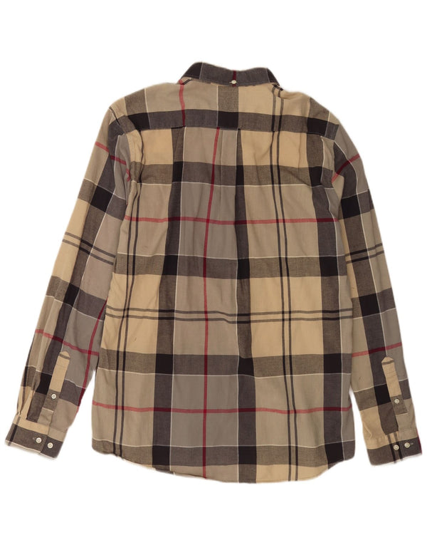 Barbour Camisa Entallada De Algodón A Cuadros Beige Grande Para Hombre
