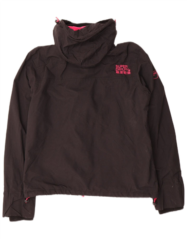 SUPERDRY Chaqueta cortavientos con capucha para mujer, talla 44, talla M, color negro